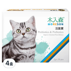 MORESON 木入森 貓寶專用保健食品 活菌寶 30包, 腸道/乳酸菌, 4盒