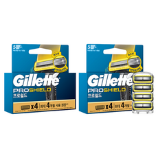 Gillette 吉列 2024 ProShield 刮鬍刀片黃色, 4入, 2個
