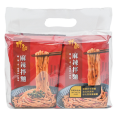 祥和蔬食 川味麻辣拌麵 4包 Set, 台北米其林必比登推薦, 台南在地日曬手摺關廟麵, 104.5g, 1袋