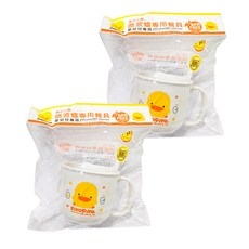 PiYOPiYO 黃色小鴨 牛奶杯, 微波爐專用餐具 輕量 不易摔破 附單邊掛耳, 7.8*6.7cm, 2個