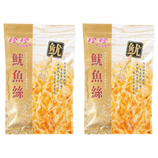 珍珍 魷魚絲, 嚴選深海魷魚特製烘焙, 肉質豐厚鮮美, 香Q有嚼勁, 80g, 2包