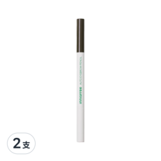 INNISFREE 妝自然眉筆, 扁平式筆頭, 輕鬆勾勒流暢眉型, 適合中調棕色髮, 6號 棕, 2支