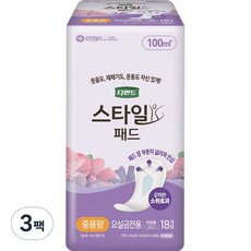 디펜드 여성용 NEW 스타일 요실금 패드 와이드 중용량, 18개입, 3개