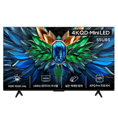 아이팔콘 4K QD Mini LED 스마트TV, 140cm(55인치), 55U85, 스탠드형, 방문설치