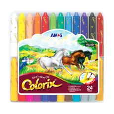 AMOS 阿摩司 Colorix 24色粗款神奇水蠟筆 Set, 24色, 1盒
