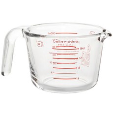 bella cuisine 耐熱玻璃烤箱玻璃量杯, 500ml, 混色