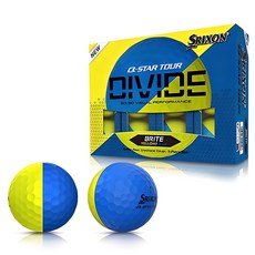 SRIXON Q STAR Tour Divide 3層高爾夫球, 12入, 1個, 藍色 黃色