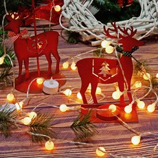[쿠팡수입] 크리스마스 LED 앵두 줄 전구 100구 + 리모컨, 웜 화이트