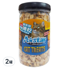 A star 可還原凍乾, 真空冷凍乾燥，保留原型食物, 適用全齡貓, 鮭魚, 80g, 2罐
