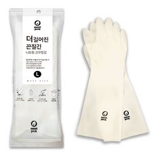모스트픽 더 길어진 끈질긴 니트릴 고무장갑 2p, 화이트, 대(L), 1개