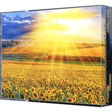 퍼즐코리아 햇살 스며든 해바라기 들판 미니사이즈 직소퍼즐, 2000피스, 혼합 색상, 1개 2000피스, 혼합 색상
