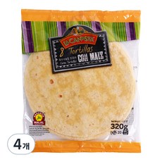 라카나스타 옥수수 앤 밀 또띠야 20cm, 320g, 4개
