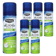 쉬크 쉐이브가드 센서티브 라임 쉐이빙 폼, 220ml, 6개 220ml, 6개