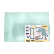 雙層霧透桌墊8K，環保無毒，台灣製造，塑膠(PVC)材質, 8K, 粉綠