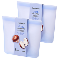 LocknLock 樂扣樂扣 矽膠密封夾鏈袋 藍色 700ml, 2個, 單品
