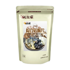 元氣家 綜合菇脆片, 嚴選新鮮菇類製成, 富含膳食纖維, 口感酥脆爽口, 100g, 1包