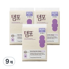 템포 내추럴 순면 패드 생리대 날개형, 중형, 16개입, 9개
