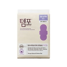템포 내추럴 순면 패드 날개형 생리대, 중형, 16개입, 1개