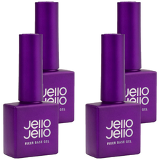 Jello Jello 定型底層凝膠，強化固定力，平均維持四周以上，維持美甲的樣貌, 透明, 10ml, 4瓶