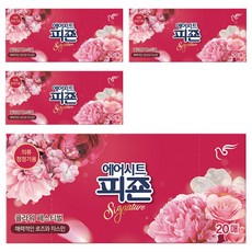 피죤 스타일러시트 에어드레서 의류관리 시트 섬유유연제 플라워페스티벌 본품, 20개입, 4개