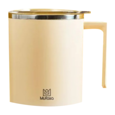 Mufasa 電動磁力攪拌杯 升級款 奶白色 360ml，一鍵啟動，316不鏽鋼內膽，IP67防水, miban2