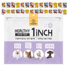 와그작 강아지 건강한 1인치 멀티팩 간식 28개입, 4종, 20g, 1세트