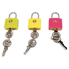 小巧鑰匙掛鎖 Set 3個, 銅+ABS塑料, 1組