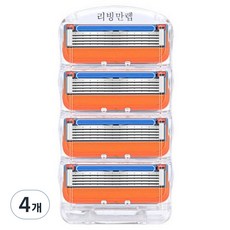 리빙만렙 질레트 퓨전 파워 호환용 면도날, 4개, 4개입
