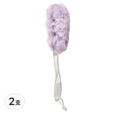 UdiLife 優的生活大師 美姬附柄沐浴刷, 聚乙烯PE材質, 規格約13cmx45cm, 清水沖洗, 顏色隨機, 2支