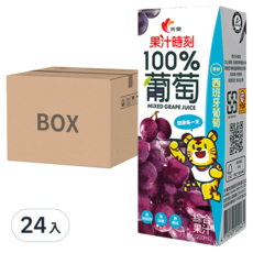 光泉 果汁時刻 100%葡萄綜合果汁, 西班牙葡萄使用, 無加糖 無色素 無香料, 200ml x 24入
