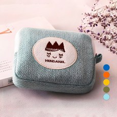 MALANG JELLY 圖案刺繡亞麻化妝包