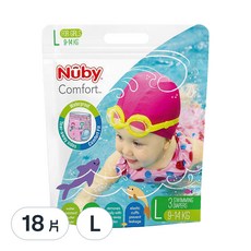 Nuby 游泳褲型尿布 女童, L, 18片