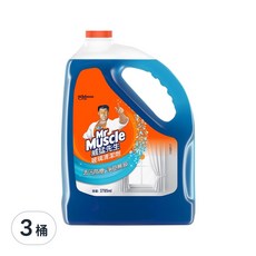 Mr Muscle 威猛先生 玻璃清潔劑，加侖桶裝，去污防塵，淨亮無痕, 3.785L, 3桶