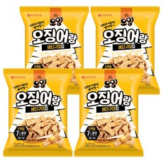 LOTTE 樂天 Oing奶油烤魷魚風味脆片, 4包, 55g