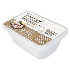 百貨King 方形簡約打包餐盒 1000ml 3個, 5組, transparent