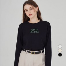 ELLE PARIS 여성용 Jetaime 긴팔 티셔츠 LLEPARIS 여성용 Jetaime 긴팔 티셔츠