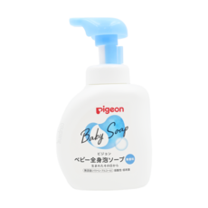 pigeon 貝親 沐浴慕斯 藍色清爽 無香, 500ml, 1瓶