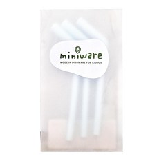 Miniware 矽膠吸管補充包 三入組-寧靜海藍, 美國FDA及德國LFGB安心認證, 100%天然無毒不含PVC及BPA, 1包