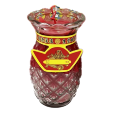 華慶堂 小鳳梨蠟燭 旺旺來鳳梨蠟燭 Set，紅色，一對入，高約11.5cm, 1組