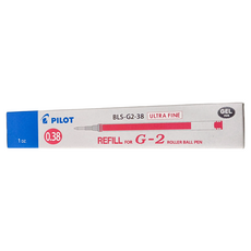 PILOT 百樂 G-2 中性筆芯 0.38mm BLS-G2-38 替換筆芯, 紅色, 12支