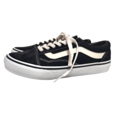 Vans 經典款休閒鞋，皮革+天然皮鞋面, 23.5cm, 黑色 + 白色