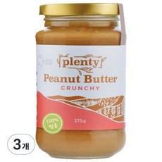 플랜티땅콩버터
 플랜티푸드 100% 땅콩버터 크런치 375g 3개