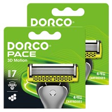 Dorco Face 3D Motion 7 刀片, 2個, 4件