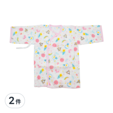 PUKU 藍色企鵝 印花紗布肚衣, 100%棉紗布, 粉色, 台灣製造, 2件
