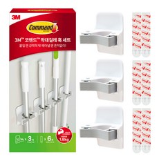 3M 無痕 桿拖把掛鉤專用包 3p, 1個, 混色