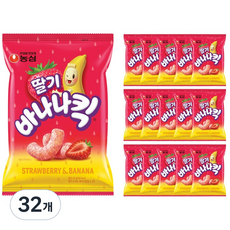 바나나킥 딸기 과자, 60g, 32개