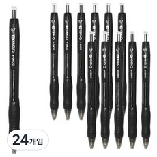 동아 크로닉스 DX 볼펜 0.7mm, 블랙, 24개입