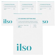 ilso 1/3小資化妝棉, 40入, 4盒