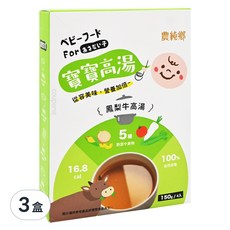 農純鄉 台灣公司貨 寶寶高湯 鳳梨牛 6個月以上 4包, 600g, 3盒