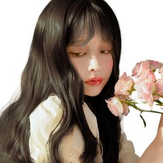 가발나라 여성 통가발 시스루뱅 큐닉웨이브 L, 내츄럴블랙, 1개